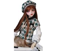 Muñeca BJD Pintada a Mano 1/3, 22,8 Pulgadas (56 cm), Estilo a la Moda, Cuerpo de PVC con 31 articulaciones móviles; decoración para Escritorio y Pared. Solo para Mayores de 15 años.