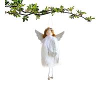 Muñeca de ángel de Navidad, decoración de árbol, ángel como colgante, muñeca de ángel de peluche con campana, decoración para interior, exterior, jardín, árbol, pared, puerta, habitación infantil