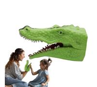 Muñeca de cabeza de dinosaurio suave con diseño de cocodrilo de cocodrilo, juguete de mano de animal, accesorio de fantasía para actividades de narración de historias, regalo