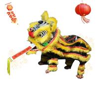 Muñeca de con varilla | Muñeca cultural de danza del león - Obra de arte cultural hecha a mano para la enseñanza escolar Artes celebraciones familiares Entretenimiento en el hogar Teatro