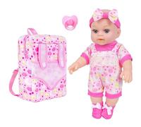 Muñeca de crianza de 12 pulgadas Reborn Set de juego de muñeca blanca con mochila y accesorios para padres nuevos