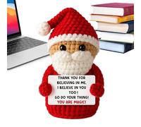 Muñeca De Crochet De Santa Claus Para La Navidad | Adorable Decoración Invernal ,Muñeco De Ganchillo De Santa Claus Positivo Con Tarjeta - Para Familia Amigos Niños Hombres Mujeres Compañero De Trabaj