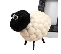 Muñeca de fieltro | Decoración de ovejas | Adorno de oveja linda | Decoración de oveja de fieltro hecha a mano, figura de oveja rellena de escritorio linda, decoración de felpa de animales pequeños