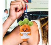 Muñeca De Ganchillo Cosas Positivas,Hecho a Mano - Decoración Motivacional Divertida Zanahoria De Peluche Sosteniendo Tarjeta Para Navidad San Valentín Cumpleaños Escritorio Hogar - Decoración Zanahor