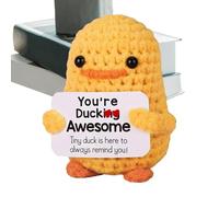 Muñeca de ganchillo - Linda ganchillo | Animals Crochet Doll | Knitted Duck Doll with Card Tabletop Centerpieces for Living Room Bedroom Kids Room Funny Stuffed