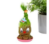 Muñeca De Hierba Con Cabeza En Maceta - Cabeza De Hierba En Crecimiento Portátil, Plantas Verdes En Macetas De Apariencia Hermosa | Planta Verde Que Crece Con Cabeza De Hierba Para Sala De Estar, Área