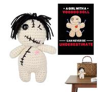 Muñeca de lana de punto - Mini crochet - Crochet Animals | Horrible Emotional Support Crochet Doll, With Inspirational Card, Desk Decoration for Home Studio Studio Bookshelf Bedside