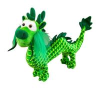 Muñeca de peluche de dragón chino, 2024 Año de la mascota del dragón, juguete de peluche de dragón, estatua de pie, decoración de mesa para muñecas chinas Set (verde, talla única)