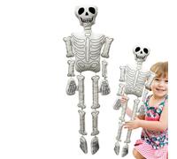 Muñeca De Peluche De Huesos Blancos De Esqueleto, 37 Pulgadas Halloween Skeleton Fehel, Novedad, Calavera De Relleno para Adultos para Niños, Blando De Calavera De Terror Realista, Almohada