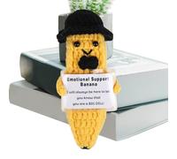 Muñeca de plátano de ganchillo para hombre, hecha a mano, apoyo emocional, muñeca de plátano de punto divertida para la comodidad, juguete para el estrés, regalo de aliento dulce para amigos