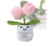 Muñeca de Punto - Maceta de Apoyo, Lindas muñecas de té de Punto | Muñeca de Ganchillo de Flores de Punto | Encantadora decoración de Oficina en casa Hecha a