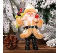 Muñeca de resina de Papá Noel con postura de pie para decoración de hogares, restaurantes e instalaciones educativas (beige)