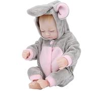 Muñeca de Silicona Realista para Niñas, Mini Juguete de Baño con Ojos Cerrados, Recién Nacidos, Regalo Gris Rosa de 11,4 Pulgadas (bebé)