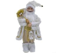 Muñeca de trapo de Papá Noel de 45 cm, decoración clásica de Navidad dora | Material de tela suave, estilo europeo y americano, construcción pesada para un soporte estable