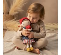 Muñeca de trapo personalizada Rosa con tulipán y nombre – 35 cm – Sin personalización