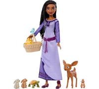 Muñeca Disney Wish Asha con animales del bosque de Rosas HPX27 MATTEL