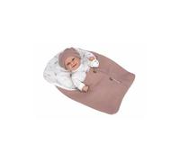 Muñeca Elegancia de vinilo - Arias - 33 cm - Vestido rosa y blanco - Canción de cuna a juego - Chupete incluido