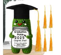 Muñeca Emocional De Ganchillo - Mango De Punto Hecho A Mano Con Pompones Multicolores, Regalo De Graduación Juguete De Punto De Escritorio Con Papel De Aliento Para El Estante Del Dormitorio