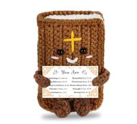Muñeca espiritual hecha a mano con versículo bíblico de ganchillo, escritura, regalos cristianos para mujeres, hombres, bautizo, primera comunión, regalos de cumpleaños para adolescentes, niñas, niños