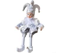 Muñeca europea para decoración navideña de escritorio, diseñada para crear un ambiente festivo caprichoso en varios espacios (plata)