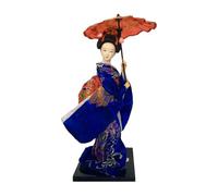 Muñeca japonesa con kimonos coloridos y bases de exhibición estables, muñeca kimonos japonesa decorativa para casa cortesana