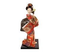 Muñeca japonesa con kimonos coloridos y bases de exhibición estables, muñeca kimonos japonesa decorativa para casa cortesana