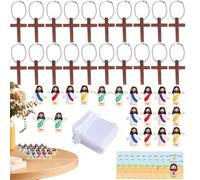 Muñeca Jesús con Tarjetas | Figuras de muñeca de Jesús Tarjeta de felicitación Religiosa - Figuras coleccionables pequeños Recuerdos de Fiesta para Bautismo