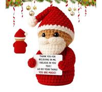Muñeca navideña de ganchillo de Papá Noel - Regalos para navideñas, muñeca alegre de Papá Noel con postal, para , familia, adolescentes y colegas