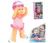 Muñeca para bebé de natación con una batería móvil con batería de Pecho muñeca de natación con Traje Desmontable Linda de bebé Impermeable Realista para bañera de Piscina, sin baterí