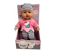 Muñeca parlante con llamador de mamá y papá ríe llora de 30 cm hace los caprichos gorjea, emite sonidos como un verdadero bebé, suave y blando con voz, tesoro mi (a)