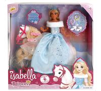 Muñeca princesa 30 cm con caballo blanco y accesorios Isabella