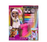 Rainbow High Air Brush & Create - 1 Muñeca de Moda DIY con Kit de Aerógrafo, Rotuladores Arco Iris Lavables, Pelo Largo, Ojos Grises, Juego Creativo para Niños de 4 a +12 Años
