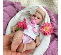 Muñeca Reborn de 12 Pulgadas, anatómicamente Correcta, con Boca Abierta Realista para Chupete, vívidos Ojos Azules con Doble párpado; un Encantador Regalo Festivo.
