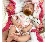 Muñeca Reborn de Cuerpo Completo de Silicona con Boca Abierta - Accesorio fotográfico para niñas - Piel ultrarealista con Venas - Muñeca recién Nacida articulada y Realista para sesiones de Fotos