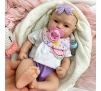 Muñeca Reborn Despierta con Boca Abierta para Alimentar - Niña Anatómicamente Correcta de 12 Pulgadas, Cuerpo Completo de Silicona Lavable - Regalo Ideal para el Día del Niño y Cumpleaños