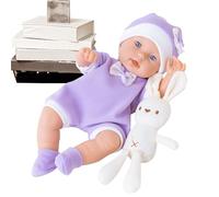 Muñeca Reborn Infantil | 30 Cm Lavable Decoración del Hogar Realista con Conejito,Muñeca Bebé para Niñas - Regalo para Amigas Jóvenes Hija Cumpleaños Navidad San Valentín Casa Coche