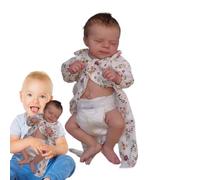Muñeca renacida en la vida real durmiendo juguete para niños pequeños | 19 pulgadas de silicona de cuerpo completo niña de simulación suave muñeca recién nacido dulce compañero realista | Regalo de