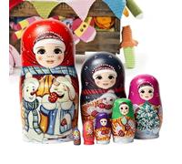 Muñeca Rusa Anidada Decoración Hogar Decorativa Pintada A Mano En Madera