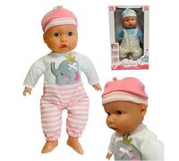 Muñeca suave de 38 cm, muñeca grande, suave, pequeña y tierna muñeca para abrazar, muñeca suave con ropa de cara realista, cuerpo suave, conjunto de caja de regalo, color vestido casual