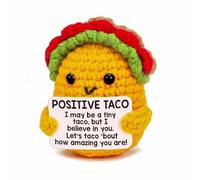 Muñeca tejida con gancho de taco, hecha a mano, emocional, día positivo, Z0D7, regalo de energía calmante