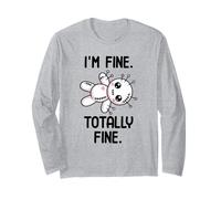 Muñeca vudú de Halloween con Texto en inglés I'm Fine Totally Fine Manga Larga