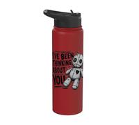 Muñeca vudú divertida con texto en inglés «I've Been Thinking About You» Stainless Steel Insulated Water Bottle