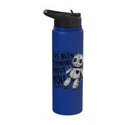 Muñeca vudú divertida con texto en inglés «I've Been Thinking About You» Stainless Steel Insulated Water Bottle