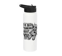 Muñeca vudú divertida con texto en inglés «I've Been Thinking About You» Stainless Steel Insulated Water Bottle