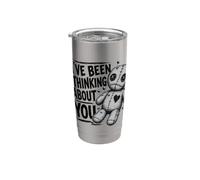 Muñeca vudú divertida con texto en inglés «I've Been Thinking About You» Vaso térmico de acero inoxidable de doble pared