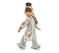Muñecas Antonio Juan - Emily Boho Muñeca Fashion, 33 cm, Cuerpo de Vinilo, Look Moderno con Tejidos y Colores Originales, Incluye Accesorios