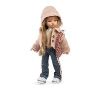 Muñecas Antonio Juan - Emily Cosmopolitan Muñeca Fashion, 33 cm, Cuerpo de Vinilo, Estilo Urbano Casual Rosa con Accesorios