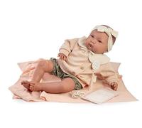 Muñecas Antonio Juan Mi Primer Reborn Alejandra con Lazo, Muñeca Reborn para Niños, Peluche con Accesorios