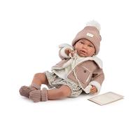 Muñecas Antonio Juan Mi Primer Reborn Daniela con Chaqueta de Borreguito, Muñeca Reborn para Niños, Juego de rol y Cuidado