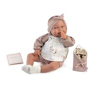 Muñecas Antonio Juan Mi Primer Reborn Martina Merienda, Muñeca Bebé Reborn con Set de Merienda, Libro de Familia y Accesorios